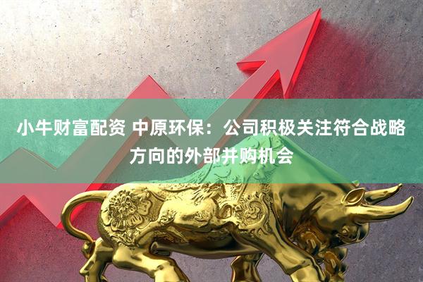 小牛财富配资 中原环保：公司积极关注符合战略方向的外部并购机会