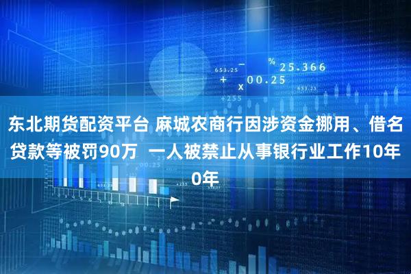 东北期货配资平台 麻城农商行因涉资金挪用、借名贷款等被罚90万  一人被禁止从事银行业工作10年